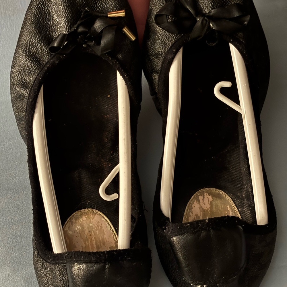 Michael Kors Black Leather Flats with Bow